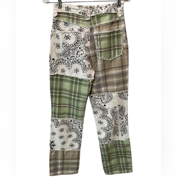 Jaded London Patchwork Bandana Boyfriend Denim Jeans Plaid Size 25 NEW - Picture 3 of 5